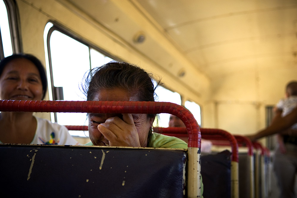 Following a clinic visit, these women prepare for the bus ride back to Laollatia, a rual community about an hour's ride from Ixtaltepec.
