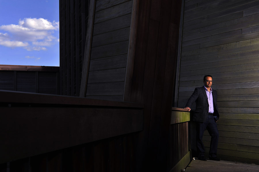 President and CEO of the Wolf Trap Foundation for the Performing Arts, Arvind Manocha poses for a portrait in the Filene Center at Wolf Trap National Park for the Performing Arts on Wednesday April 03, 2013 in Vienna, VA. (Photo by Matt McClain/ The Washington Post)