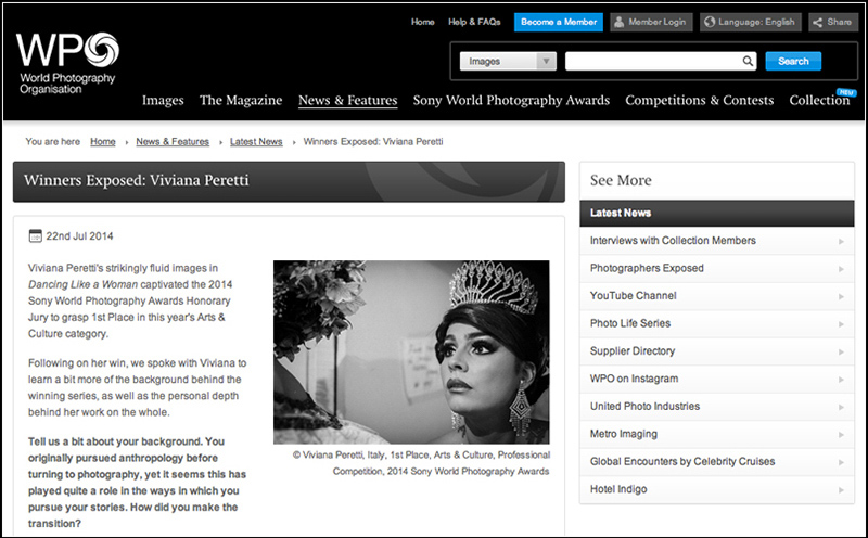 An interview with the WORLD PHOTOGRAPHY ORGANIZATION about the background behind my winning series Dancing Like a Woman, as well as the personal depth behind my work on the whole.
