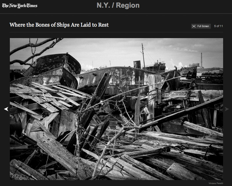 My story about a boat graveyard in Staten Island, New York, featured on The New York Times.