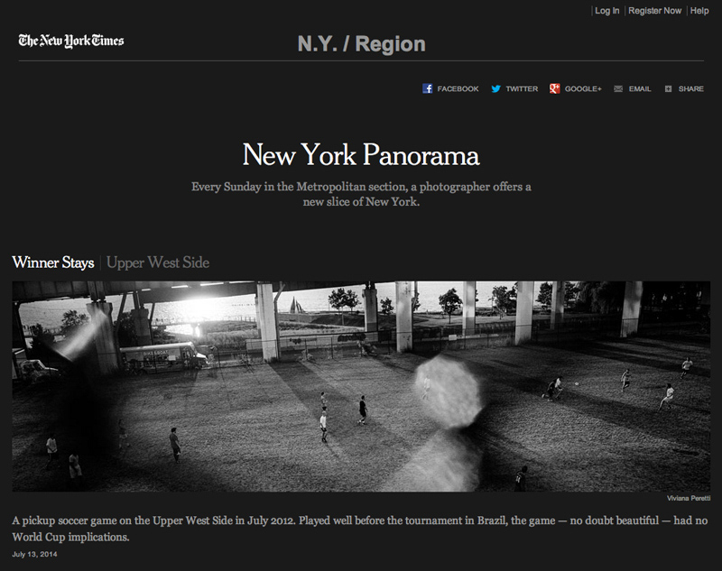 On the 13th of July 2014, the day of the 2014 World Cup Final, The New York Times published this photo I took in July 2012 on the Upper West Side in New York.
