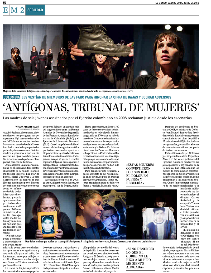 Antígonas, Tribunal de Mujeres featured on El Mundo in Spain. See more at: http://www.elmundo.es/internacional/2015/06/27/